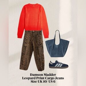 Damson Madder Leopard Cargo Jean